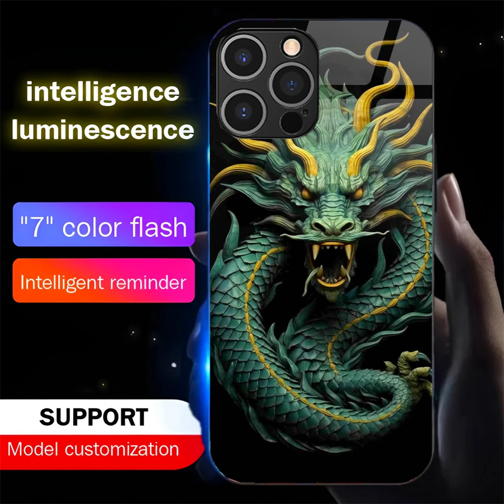 Chinese Dragon Pattern Led Light Phone Case Call Flash Glitter Cover For iPhone 16 E 15 14 13 12 11 Pro Max XR XS Plus SE2020
Chinese Dragon Pattern Led Light Phone Case Call Flash Glitter Cover For iPhone 16 E 15 14 13 12 11 Pro Max XR XS Plus SE2020