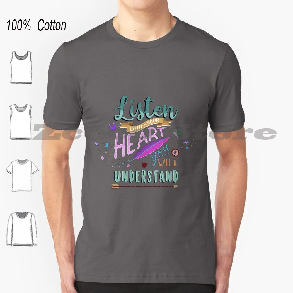 Listen With Your Heart-Pocahontas Quote T Shirt 100% Cotton Comfortable High-Quality Pocahontas Quotes Grandmother Willow Flit
Listen With Your Heart-Pocahontas Quote T Shirt 100% Cotton Comfortable High-Quality Pocahontas Quotes Grandmother Willow Flit