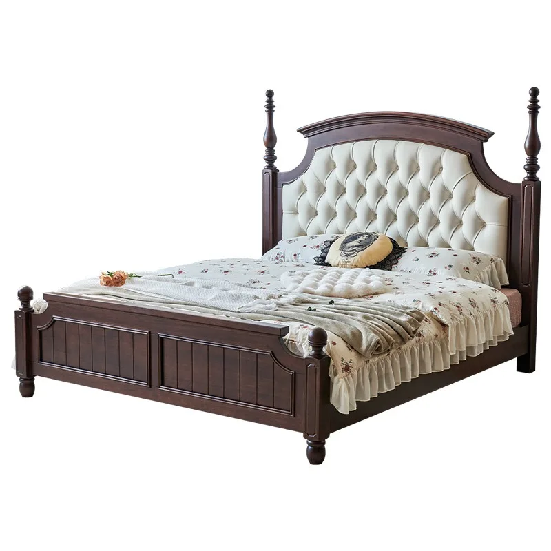 American solid wood walnut all solid wood walnut master bedroom soft bag leather double wedding 1.8m high box bed
American solid wood walnut all solid wood walnut master bedroom soft bag leather double wedding 1.8m high box bed