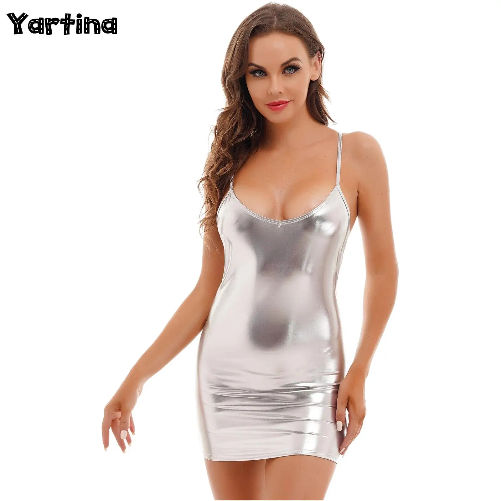 Womens Night Club Bodycon Mini Dress Y2K Clothes Metallic Shiny Sleeveless Party Cocktai Clubwear Spaghetti Straps Mini Dresses
Womens Night Club Bodycon Mini Dress Y2K Clothes Metallic Shiny Sleeveless Party Cocktai Clubwear Spaghetti Straps Mini Dresses