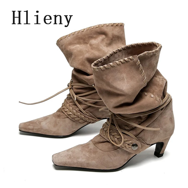 Hlieny Autumn Winter Vintage Women Ankle Boots Design Low Thin Heels Pointed Toe Lace Up Ladies Short Boots Shoes Botas De Mujer
Hlieny Autumn Winter Vintage Women Ankle Boots Design Low Thin Heels Pointed Toe Lace Up Ladies Short Boots Shoes Botas De Mujer