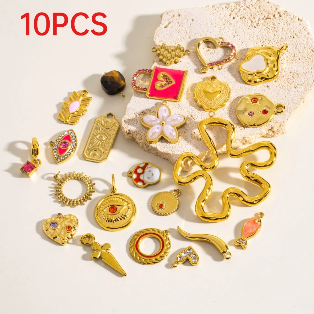 10Pcs Vintage Enamel Rhinestone Charms Stainless Steel DIY Necklace Earrings Jewelry Accessories
10Pcs Vintage Enamel Rhinestone Charms Stainless Steel DIY Necklace Earrings Jewelry Accessories