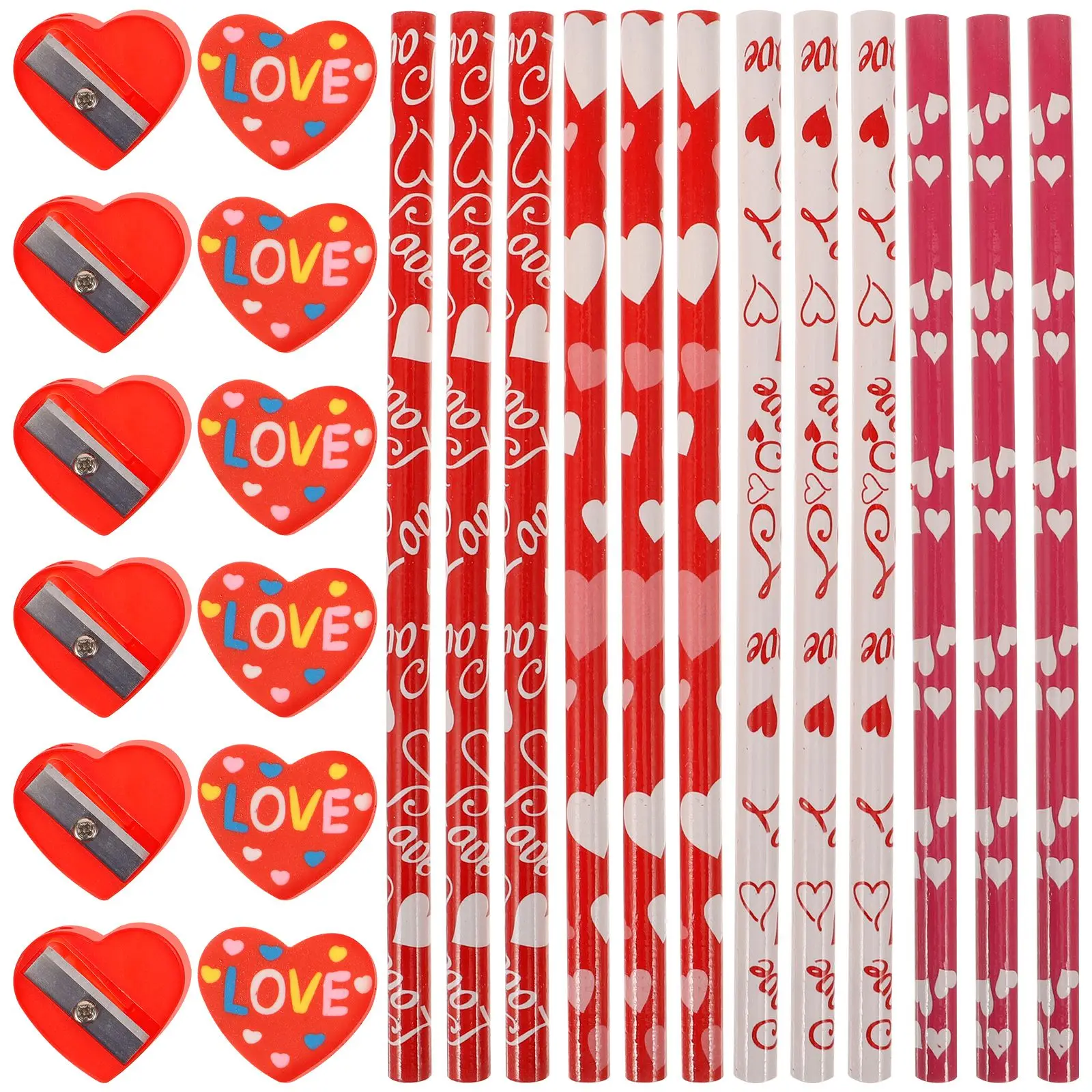 60 Pcs Valentine Pencil Set Heart Shaped Erasers Mini Stationery Kids Gift School Office Use Wooden Pencils Bulk Pack
60 Pcs Valentine Pencil Set Heart Shaped Erasers Mini Stationery Kids Gift School Office Use Wooden Pencils Bulk Pack