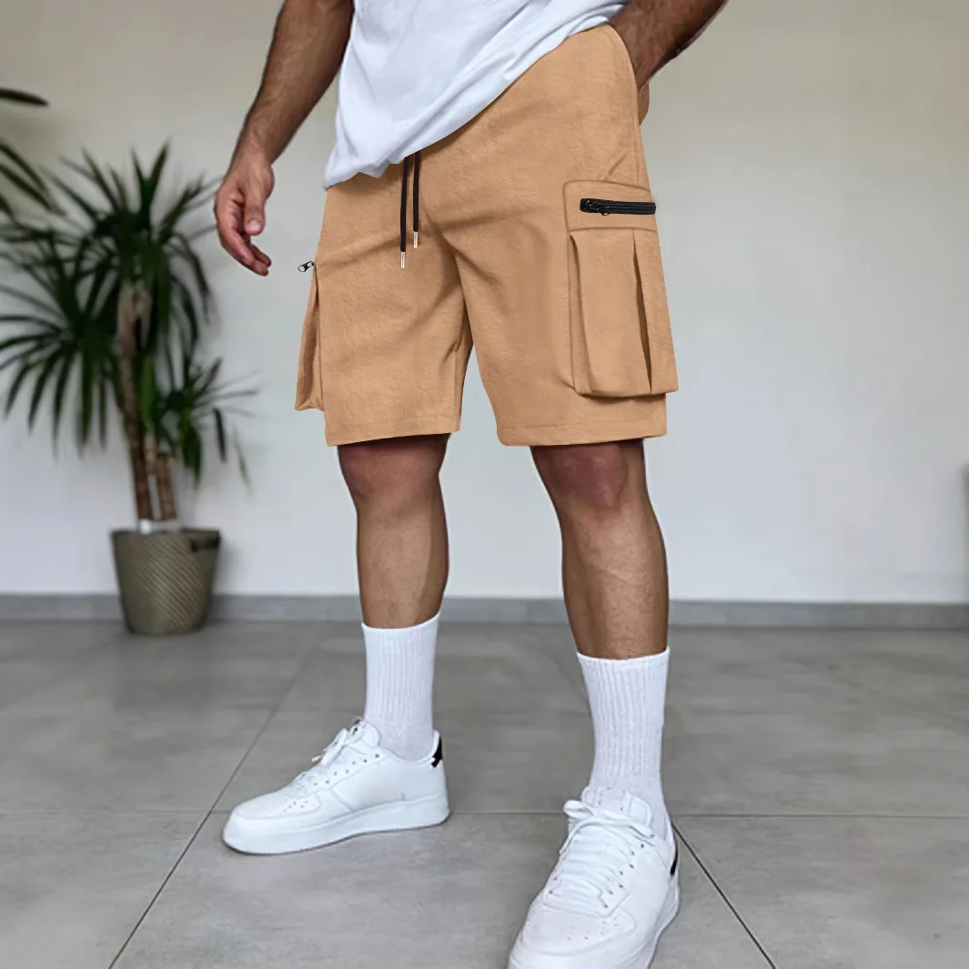 Summer men's premium short pants - loose, solid color, multi-pocket, zipper style - for outdoor leisure and sports activities
Summer men's premium short pants - loose, solid color, multi-pocket, zipper style - for outdoor leisure and sports activities