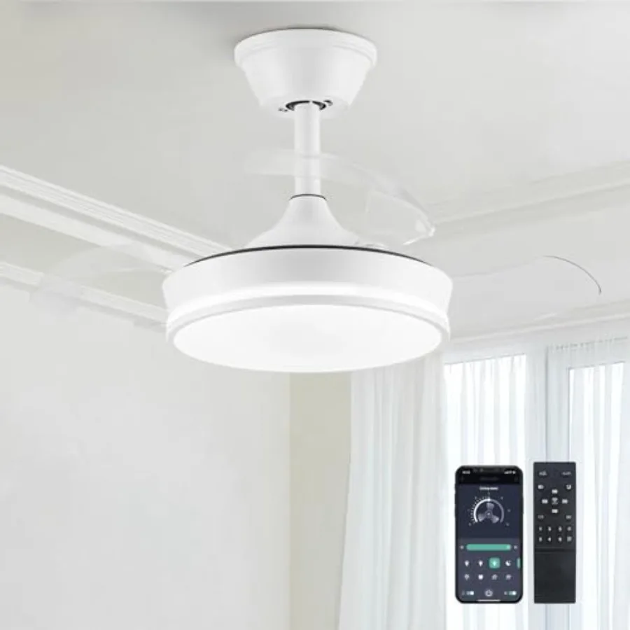 30 Retractable Ceiling Fans with Lights, Dimmable LED Ceiling Fan Remote Control, Modern Small Fan Light for Bedroom Living Roo
30 Retractable Ceiling Fans with Lights, Dimmable LED Ceiling Fan Remote Control, Modern Small Fan Light for Bedroom Living Roo