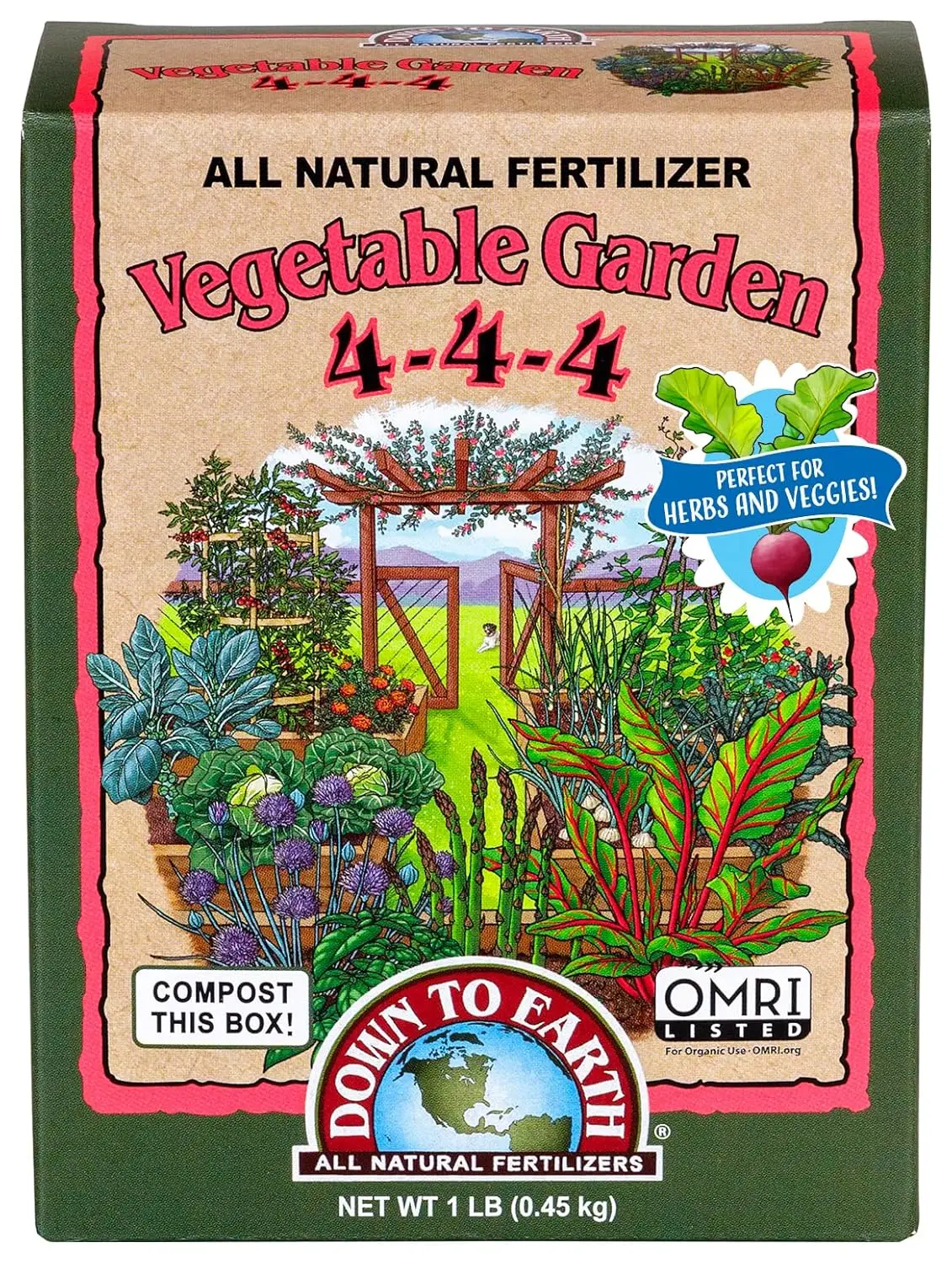 Organic Vegetable Garden Fertilizer 4-4-4 - Plant Food for Vegetables, Herbs, Greens & Raised Beds, 1 lb
Organic Vegetable Garden Fertilizer 4-4-4 - Plant Food for Vegetables, Herbs, Greens & Raised Beds, 1 lb
