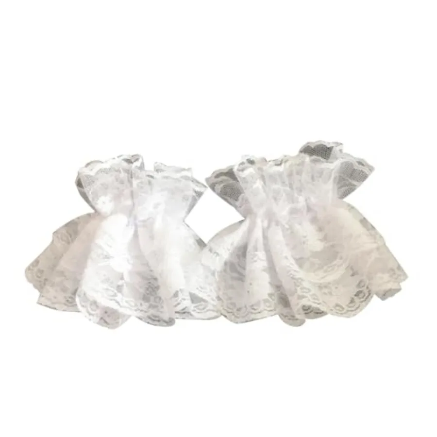 Women Ruffled Floral Lace Wrist Cuffs, Lolita Fake Hand Sleeves 1 Pair, White
Women Ruffled Floral Lace Wrist Cuffs, Lolita Fake Hand Sleeves 1 Pair, White