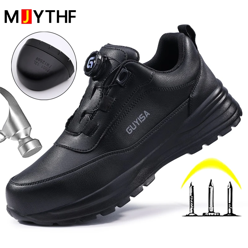 Waterproof Men leather boots Safety Shoes Men Rotating button Work Boots Steel Toe shoes Anti-smash Anti puncture Indestructible
Waterproof Men leather boots Safety Shoes Men Rotating button Work Boots Steel Toe shoes Anti-smash Anti puncture Indestructible
