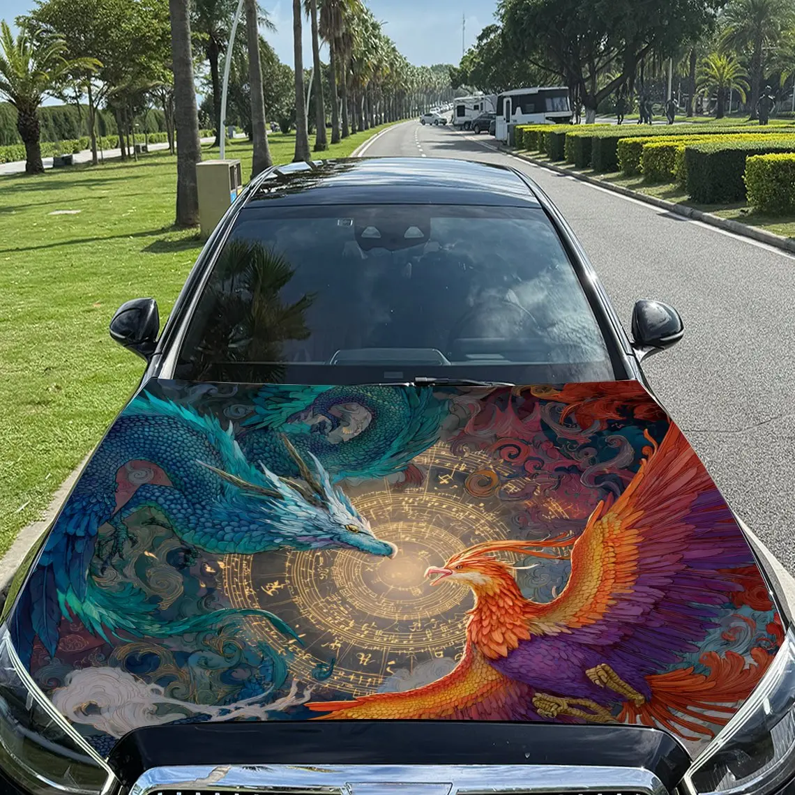 Magnificent Dragon and Phoenix Print car hood stickers, waterproof self-adhesive, scratch resistant, easy to stick, durable car
Magnificent Dragon and Phoenix Print car hood stickers, waterproof self-adhesive, scratch resistant, easy to stick, durable car