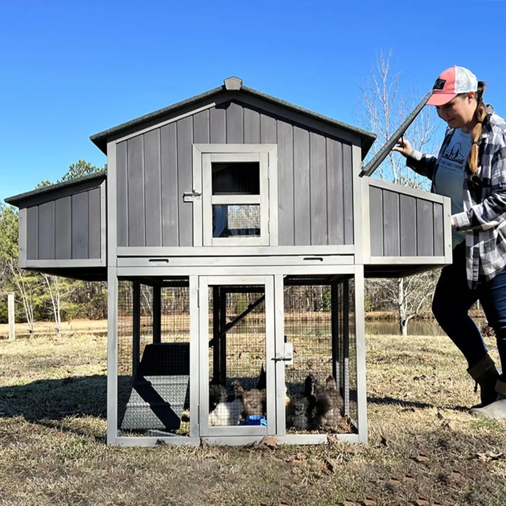 Chicken Coop Foldable Hen House with Run and 4 Nesting Boxes Wooden Large Chicken Coop 69.8" L for 4-6 Chickens Pull Out Metal
Chicken Coop Foldable Hen House with Run and 4 Nesting Boxes Wooden Large Chicken Coop 69.8" L for 4-6 Chickens Pull Out Metal