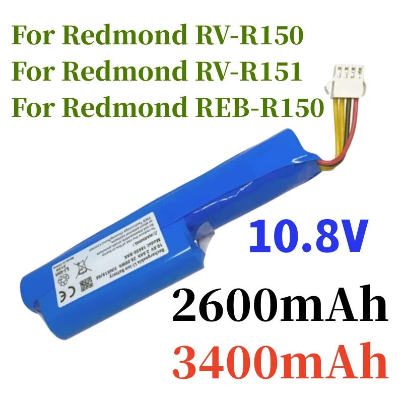 100%New10.8V 3400mAh Rechargeable Battery for Redmond RV-R150, Redmond RV-R151, Redmond REB-R150 Robotic Vacuum Cleaner 11.1V
100%New10.8V 3400mAh Rechargeable Battery for Redmond RV-R150, Redmond RV-R151, Redmond REB-R150 Robotic Vacuum Cleaner 11.1V