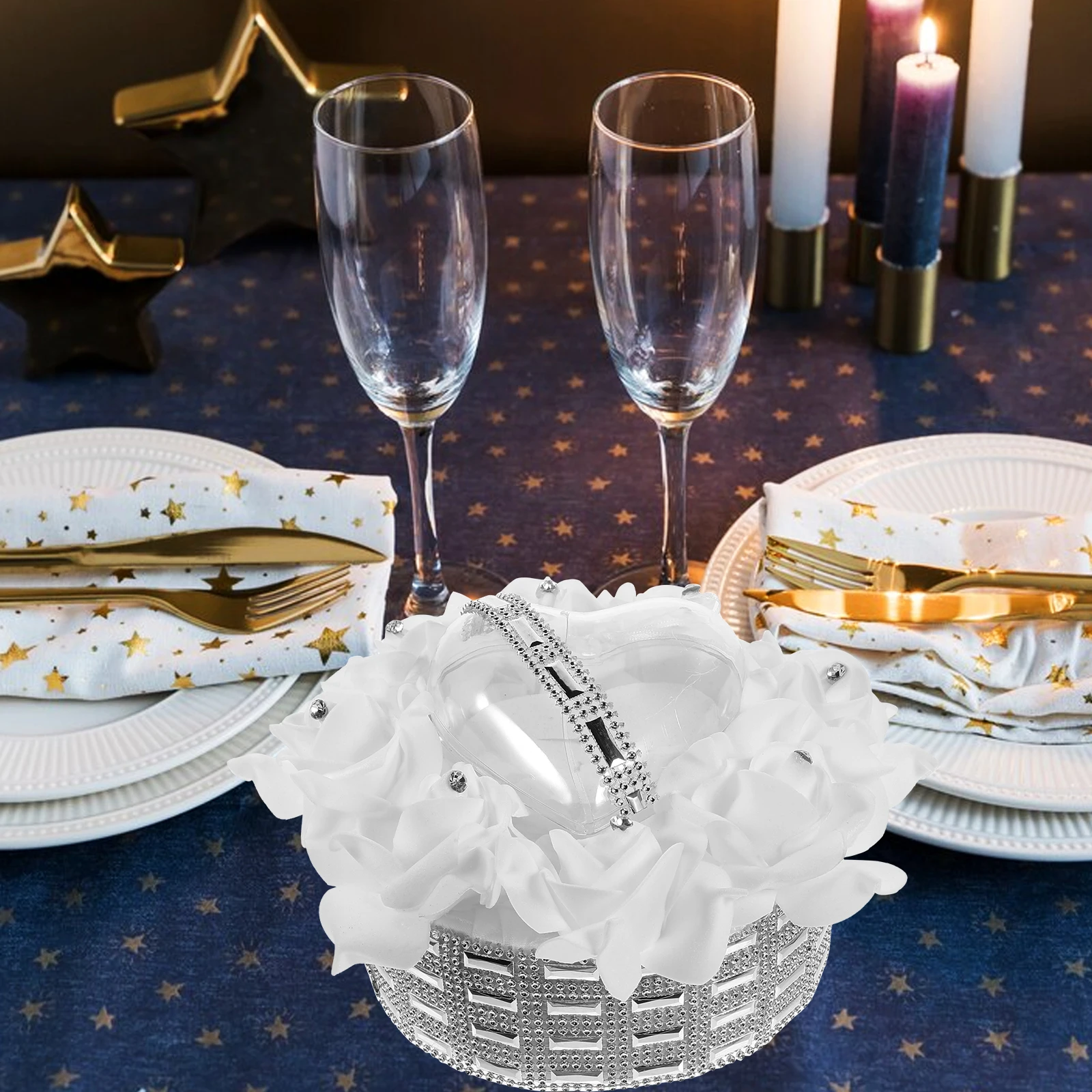 Simulated Flower Ring Box Heart Shaped Silver Proposal Wedding Ring Holder Case 5984 Party Decorations Wedding Supplies
Simulated Flower Ring Box Heart Shaped Silver Proposal Wedding Ring Holder Case 5984 Party Decorations Wedding Supplies