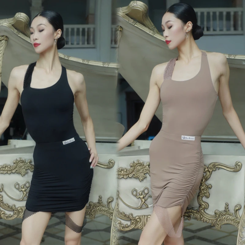 Latin Dance Clothes Women Sleeveless Tops Wrap Hip Skirt Rumba Tango Dance Practice Clothing Khaki Black Latin Dress DNV24415
Latin Dance Clothes Women Sleeveless Tops Wrap Hip Skirt Rumba Tango Dance Practice Clothing Khaki Black Latin Dress DNV24415