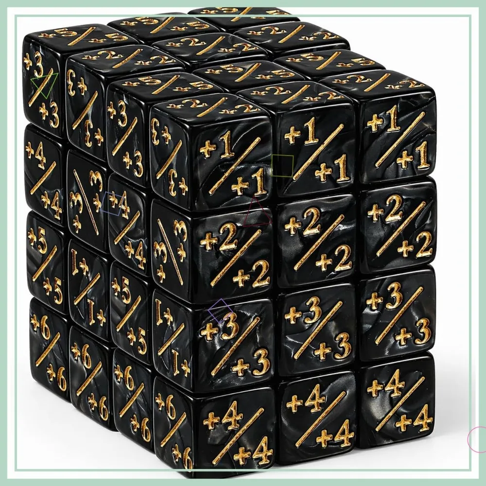 48 Pcs MTG Counter Dice Set - Pearl Black D6 Counters for Magic Gathering, TCG/CCG Card Games, Math Teaching Cubes
48 Pcs MTG Counter Dice Set - Pearl Black D6 Counters for Magic Gathering, TCG/CCG Card Games, Math Teaching Cubes