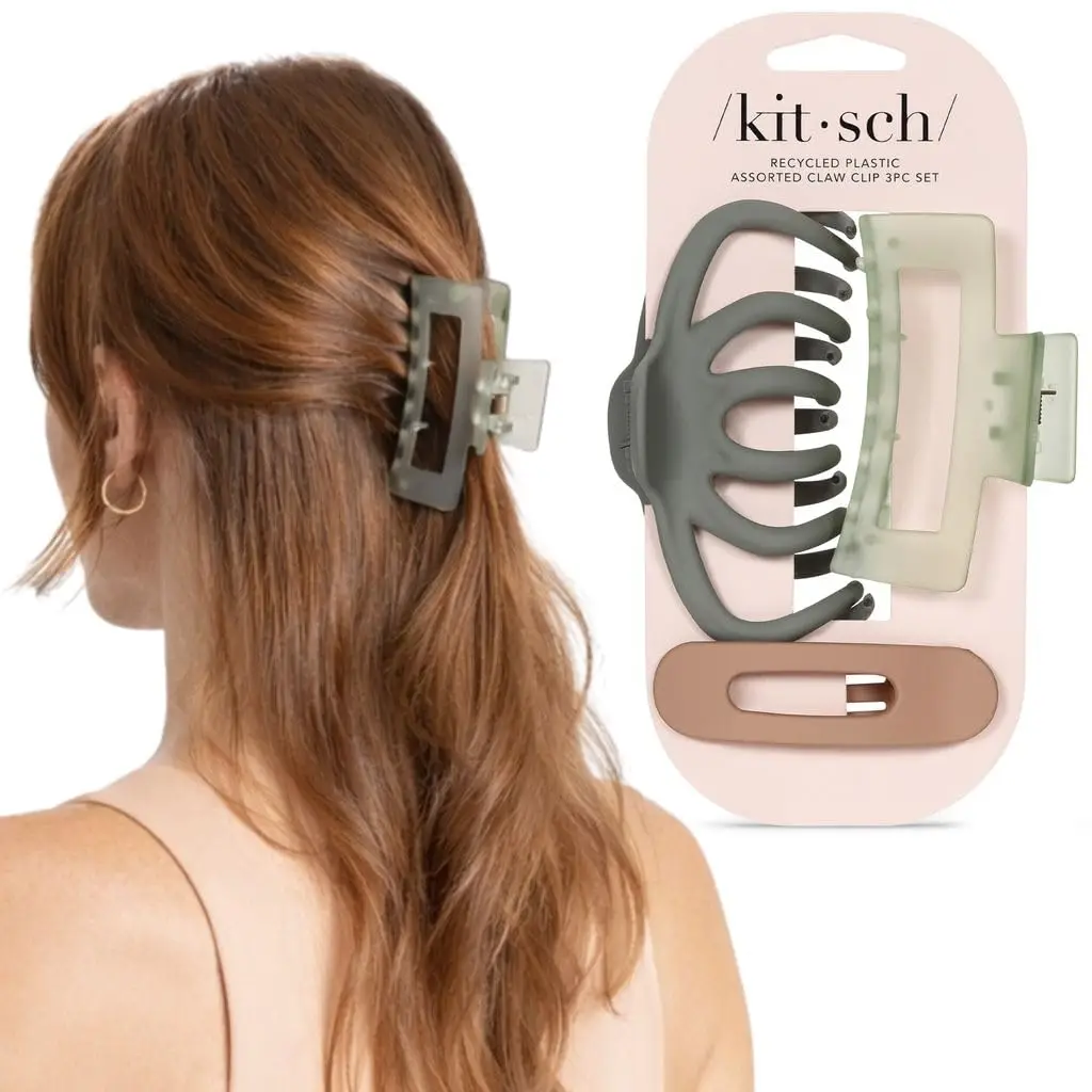 Kitsch Large Assorted Hair Clips for Women, Medium Open Shape Hair Claw Clips for Thick Hair, Flat
Kitsch Large Assorted Hair Clips for Women, Medium Open Shape Hair Claw Clips for Thick Hair, Flat