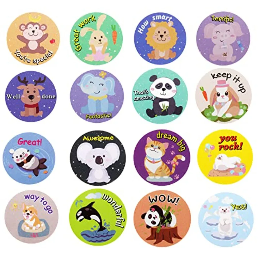 1000 pcs Animal Stickers for,Cute Motivational Stickers for Teachers Classroom School, 16 Designs Reward Sticker 1 Inch/ 2 Roll
1000 pcs Animal Stickers for,Cute Motivational Stickers for Teachers Classroom School, 16 Designs Reward Sticker 1 Inch/ 2 Roll