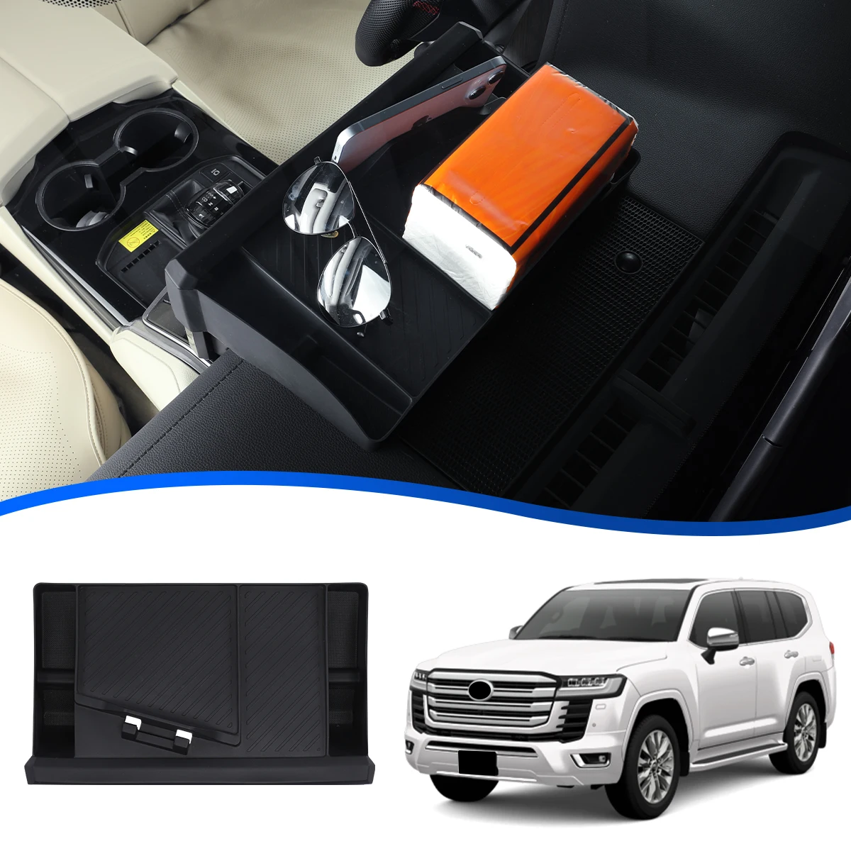 Center Console Screen Dash Organizer Compatible with 2022-2026 Land Cruiser 300, Insert Tray Mount Holder Behind Screen
Center Console Screen Dash Organizer Compatible with 2022-2026 Land Cruiser 300, Insert Tray Mount Holder Behind Screen