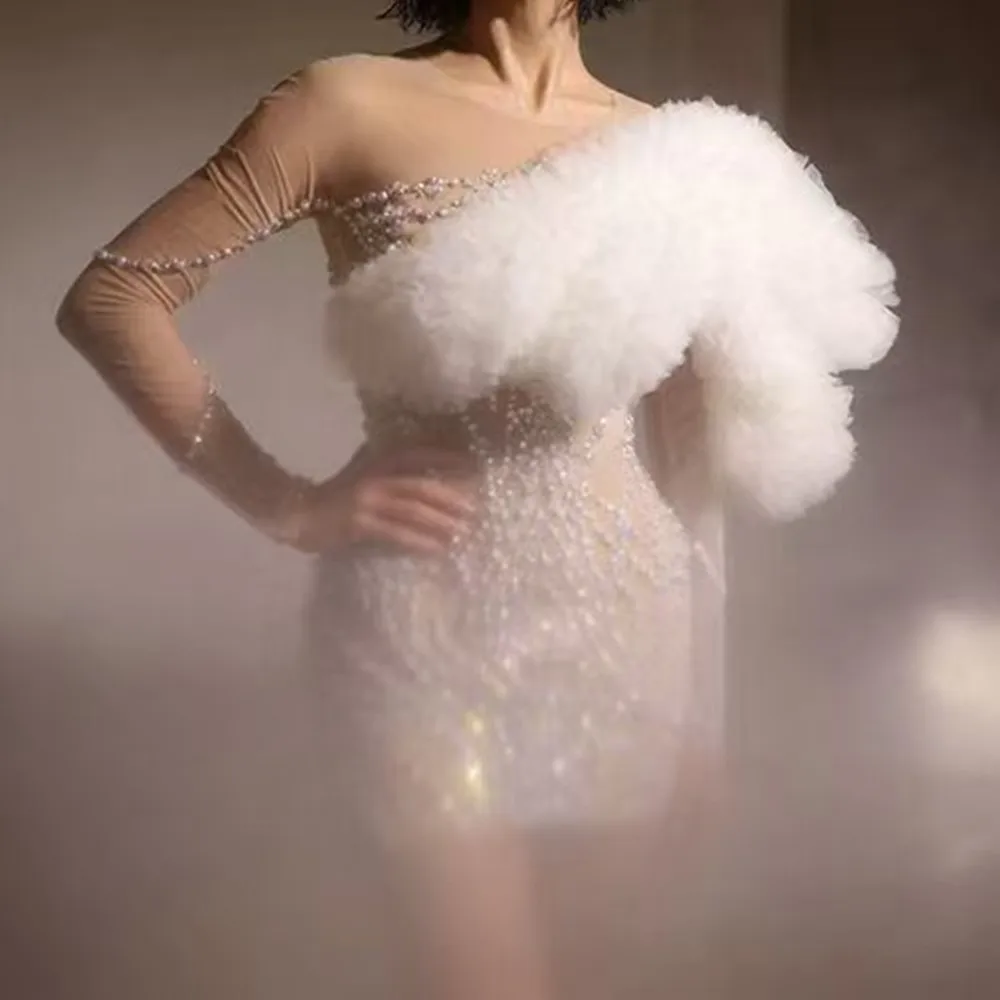 Elegant White Pearls Rhinestone Birthday Wedding Evening Mini Dress Women Dinner Gown Club Banquet Bodycon Dress Party Outfits
Elegant White Pearls Rhinestone Birthday Wedding Evening Mini Dress Women Dinner Gown Club Banquet Bodycon Dress Party Outfits