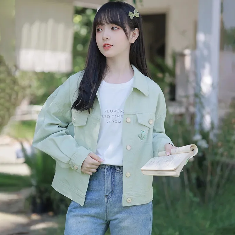 Xiaoxiangfeng Denim Jacket Women Spring Autumn 2025New Korean Cowboy Coats Female Green Loose Outerwear Casual Sweet Outcoat Top
Xiaoxiangfeng Denim Jacket Women Spring Autumn 2025New Korean Cowboy Coats Female Green Loose Outerwear Casual Sweet Outcoat Top