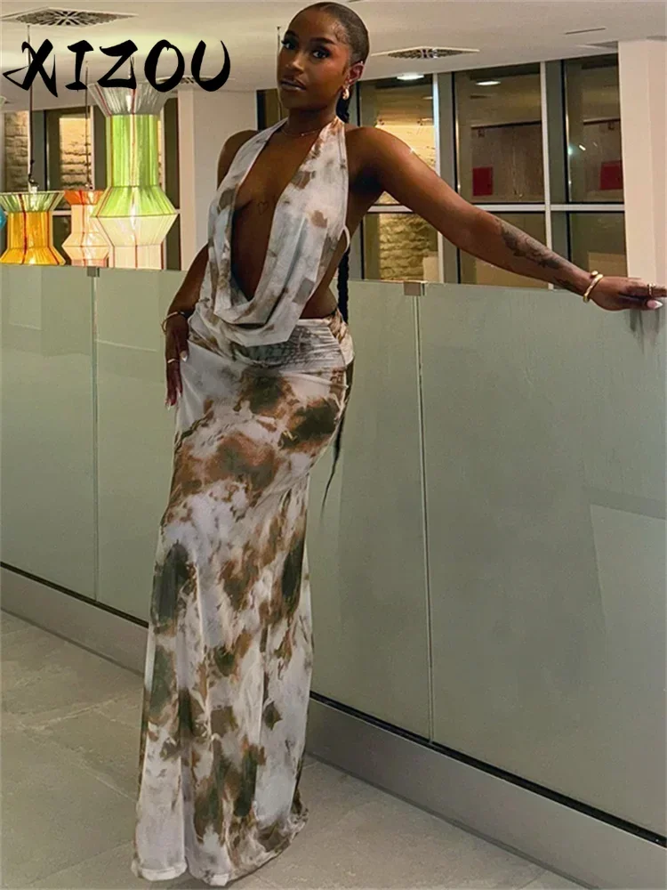 XIZOU Tie-Dye Print 2 Piece Set Women Bandage Halter Low-Neck Camisole+Ruched Skirts 2025 Vacation Beach Stlye Sexy Suits
XIZOU Tie-Dye Print 2 Piece Set Women Bandage Halter Low-Neck Camisole+Ruched Skirts 2025 Vacation Beach Stlye Sexy Suits