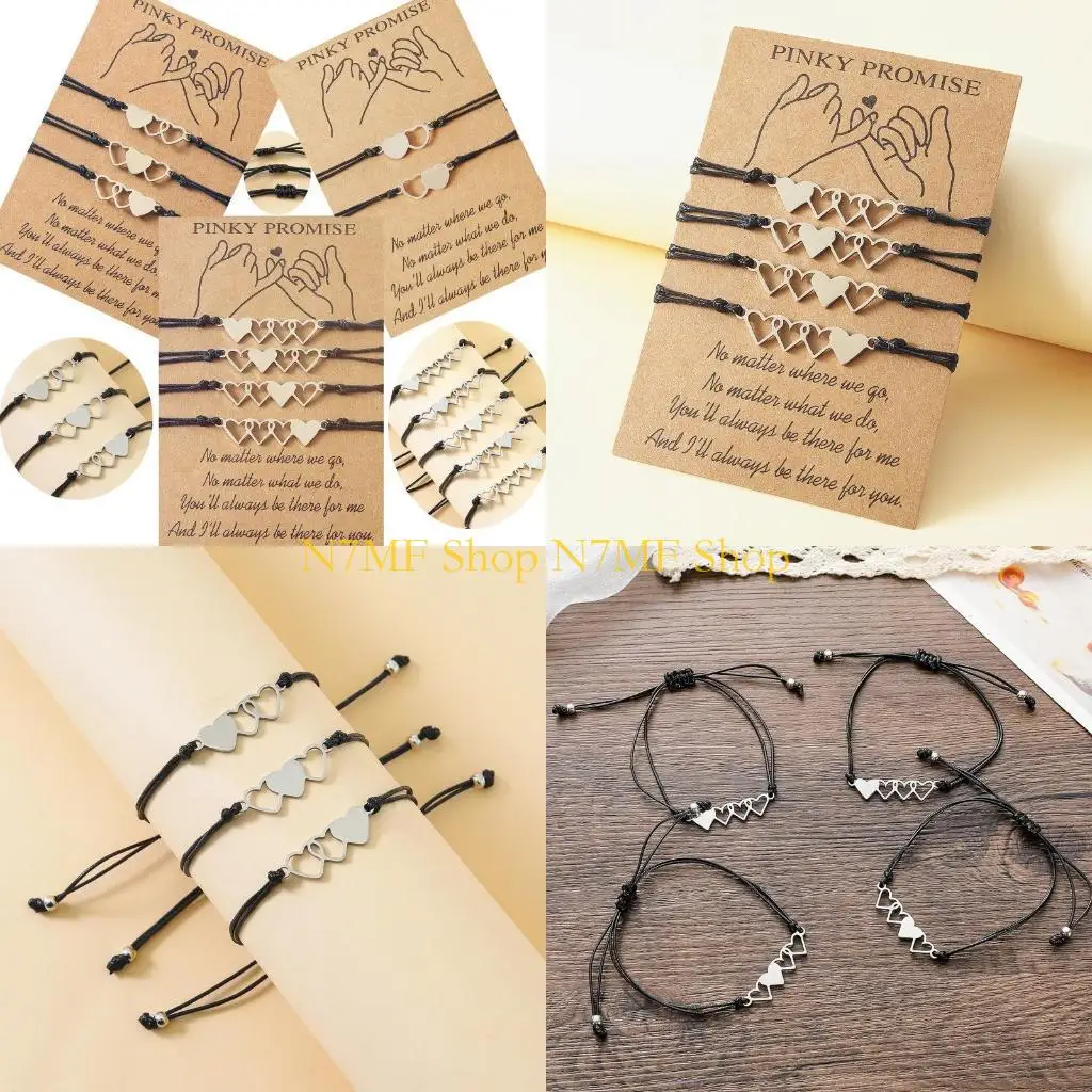 N7MF 2/3/4 шт. богемные плетеные восковые браслеты, ювелирные изделия, подвески в форме сердца из нержавеющей стали
N7MF 2/3/4 шт. богемные плетеные восковые браслеты, ювелирные изделия, подвески в форме сердца из нержавеющей стали