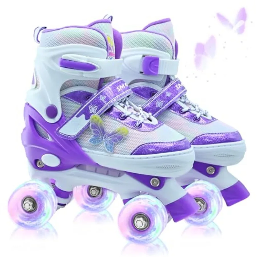 Roller Skates for Girls-Outdoor 4 Size Adjustable Butterfly Quad Rollerskates for Indoor Ages 3-12 Years Beginners 's Birthday
Roller Skates for Girls-Outdoor 4 Size Adjustable Butterfly Quad Rollerskates for Indoor Ages 3-12 Years Beginners 's Birthday