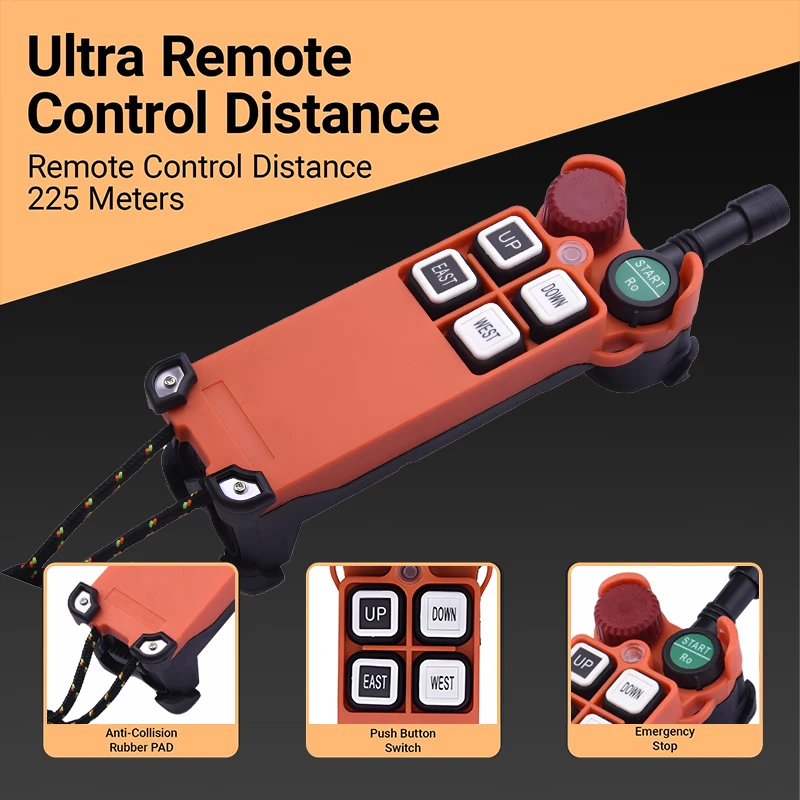 F21-4D Industrial Crane Remote Control 2 PCB Boards UTING TELEcontrol Wireless Controller 4 Double Speed for Crane Hoist
F21-4D Industrial Crane Remote Control 2 PCB Boards UTING TELEcontrol Wireless Controller 4 Double Speed for Crane Hoist