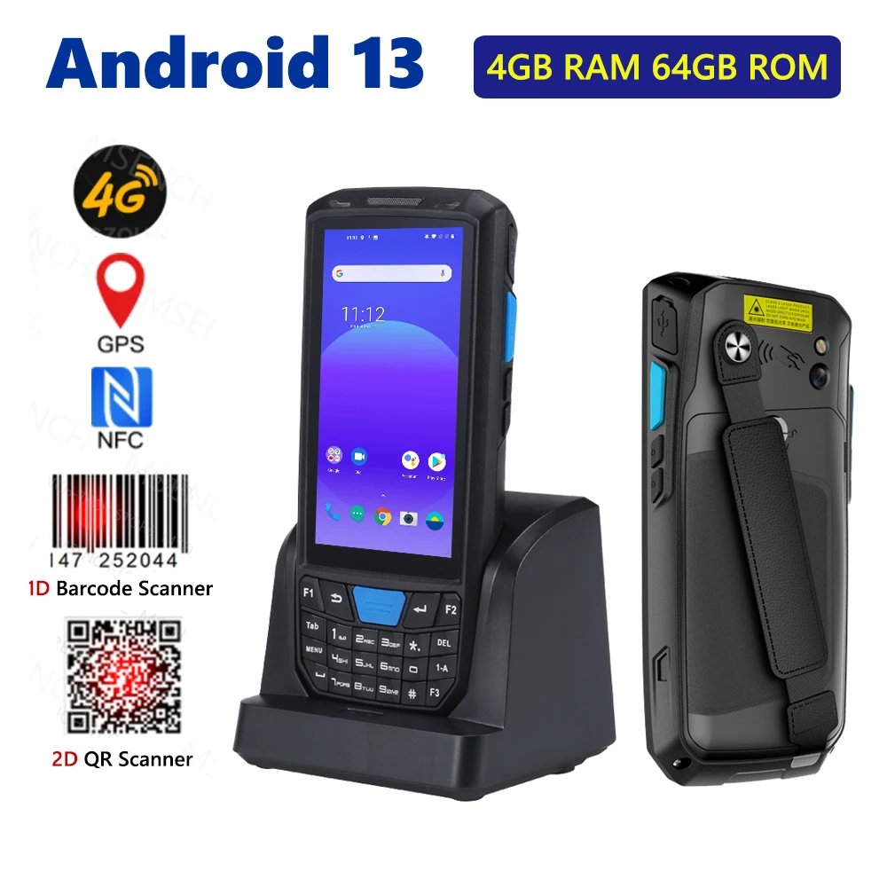 4G64G PDA Terminal Android 13 with NFC Bluetooth Wifi GPS Grip 2D Barcode Scanner Reader Data Collector Mobile Warehouse device
4G64G PDA Terminal Android 13 with NFC Bluetooth Wifi GPS Grip 2D Barcode Scanner Reader Data Collector Mobile Warehouse device