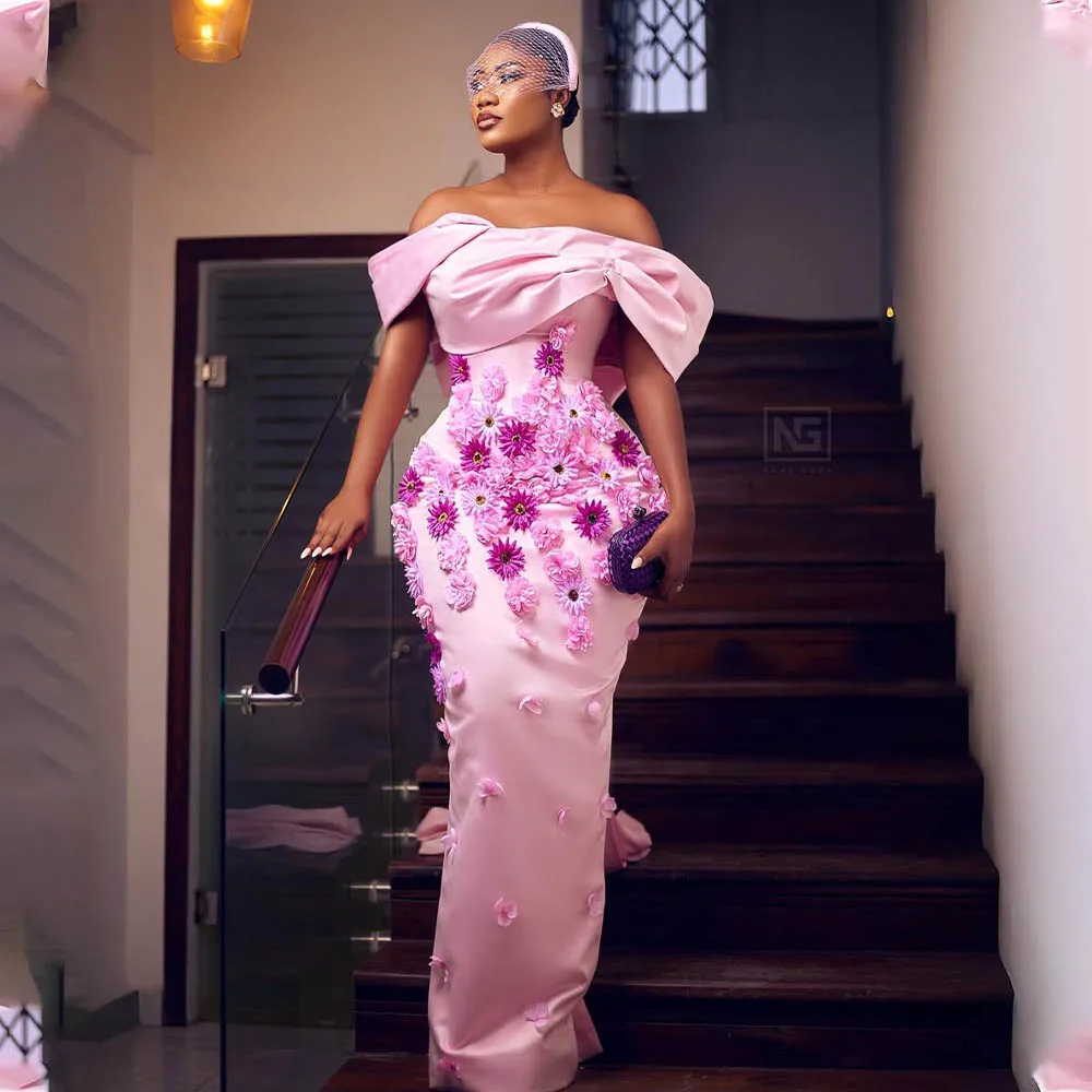 Pink Vintage Off The Shoulder 3D Flower Satin Sheath Wedding Dresses Big Bow Custom Made 2026 Vestido De Noival
Pink Vintage Off The Shoulder 3D Flower Satin Sheath Wedding Dresses Big Bow Custom Made 2026 Vestido De Noival