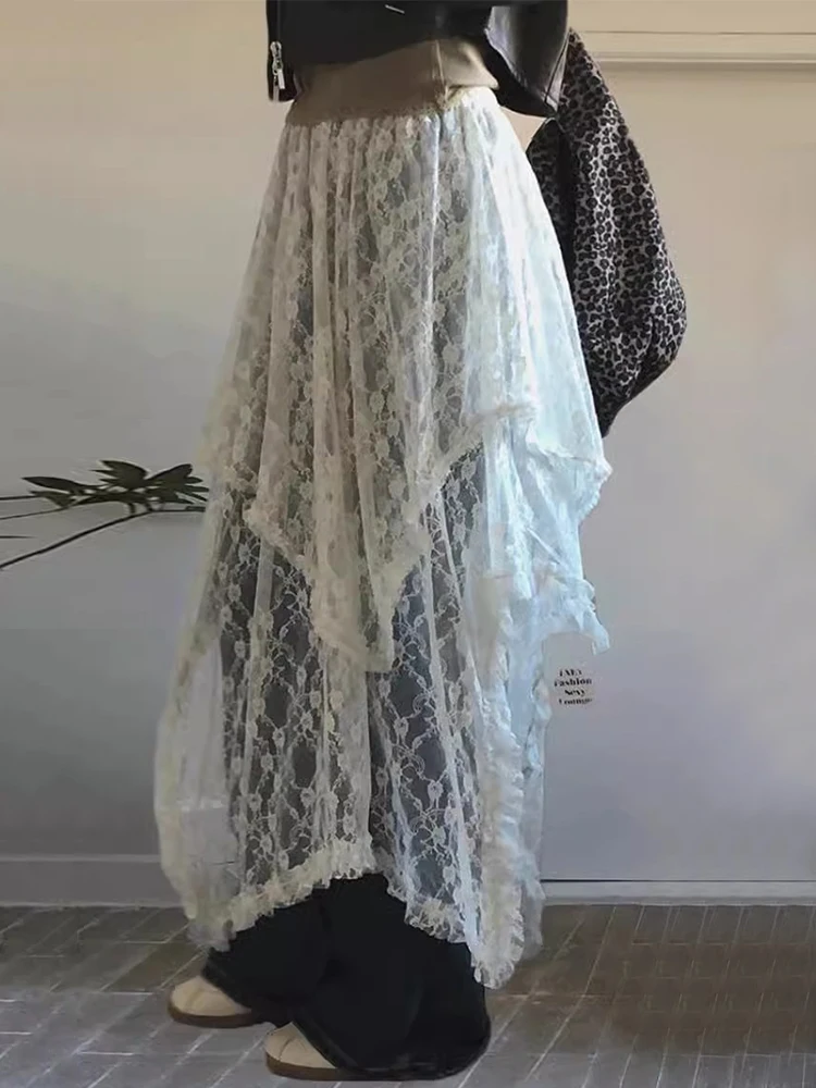 Ele High Waist Lace Embroidery Skirt Asymmetrical Netting Women's Faion Commute Sle Spring Collection Long Skirt
Ele High Waist Lace Embroidery Skirt Asymmetrical Netting Women's Faion Commute Sle Spring Collection Long Skirt