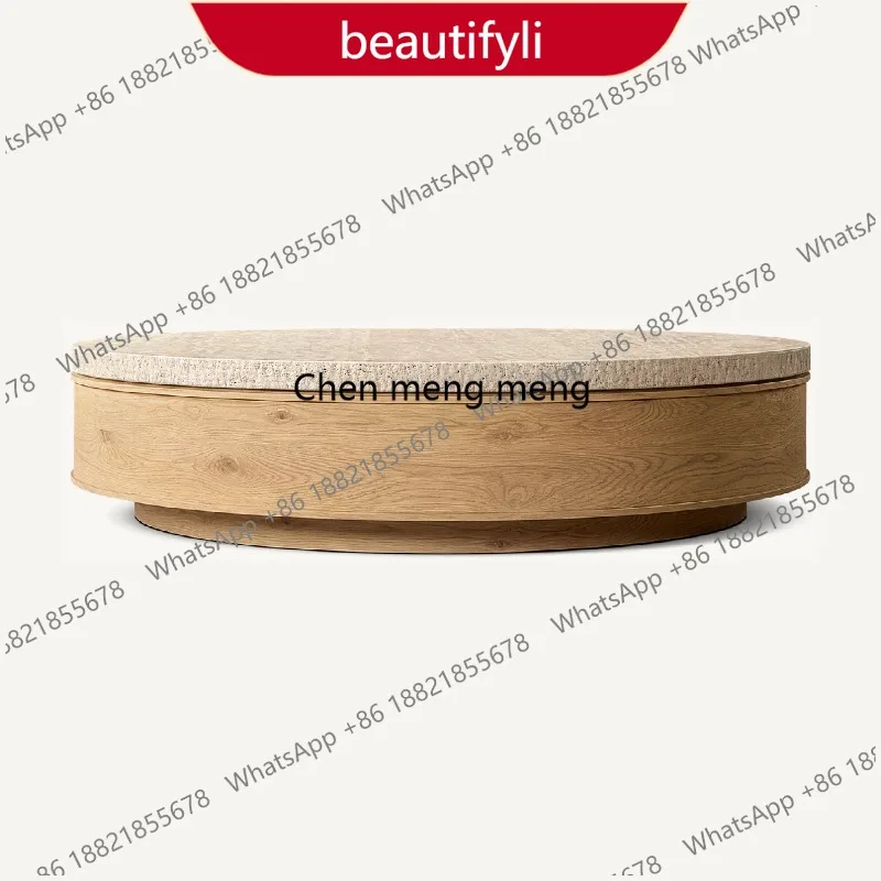 M46 American travertine countertop coffee table living room slipknot white oak round RH coffee table
M46 American travertine countertop coffee table living room slipknot white oak round RH coffee table