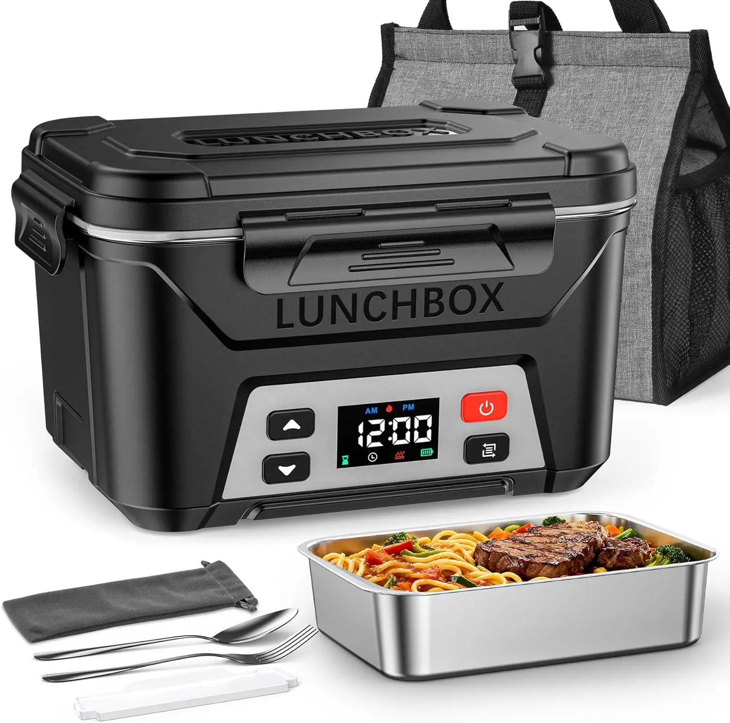 Portable Electric Lunch Box with Memory Function, 5.5 Cup Capacity, Cordless Food Warmer for Hot Meals On-the-Go
Portable Electric Lunch Box with Memory Function, 5.5 Cup Capacity, Cordless Food Warmer for Hot Meals On-the-Go