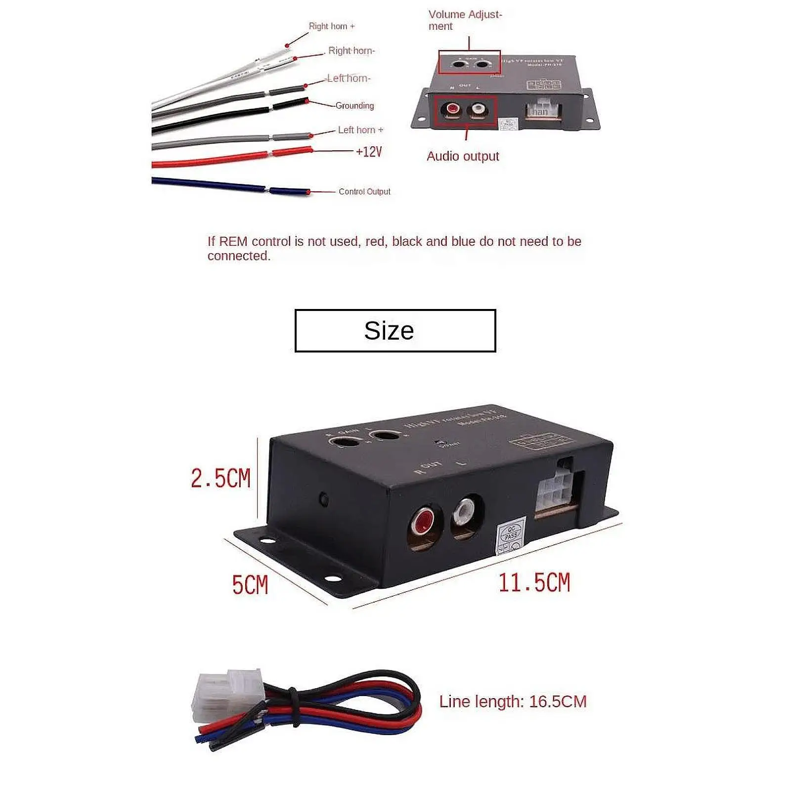 Car Audio High to Low Converter with 16.5cm Cable for Car Subwoofer Easily Install Accessories Stereo Output Line Input to RCA
Car Audio High to Low Converter with 16.5cm Cable for Car Subwoofer Easily Install Accessories Stereo Output Line Input to RCA