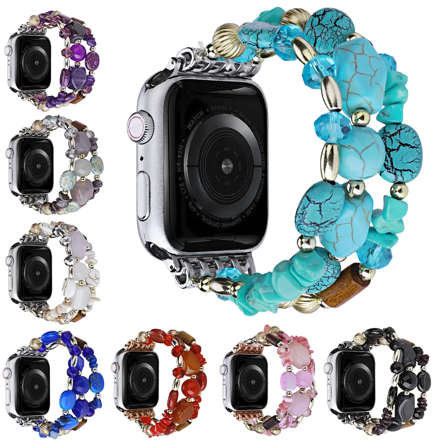 Женский ювелирный браслет для Apple Watch Band 40 мм 42 46 мм 41 45 мм 49 мм Эластичный ремешок с бирюзовыми бусинами для iWatch 10 9 8 7 Se Ultra
Женский ювелирный браслет для Apple Watch Band 40 мм 42 46 мм 41 45 мм 49 мм Эластичный ремешок с бирюзовыми бусинами для iWatch 10 9 8 7 Se Ultra