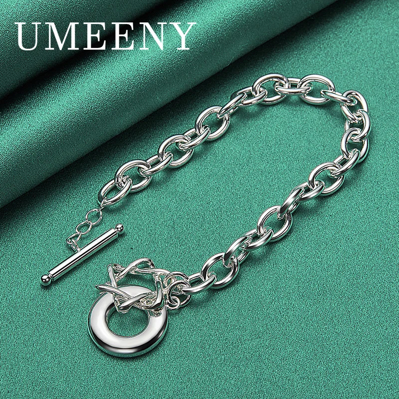 Fashion 925 Sterling Silver 8 Inch Exquisite Round Hollow Bracelet Women Jewelry Gift Party Simple
Fashion 925 Sterling Silver 8 Inch Exquisite Round Hollow Bracelet Women Jewelry Gift Party Simple