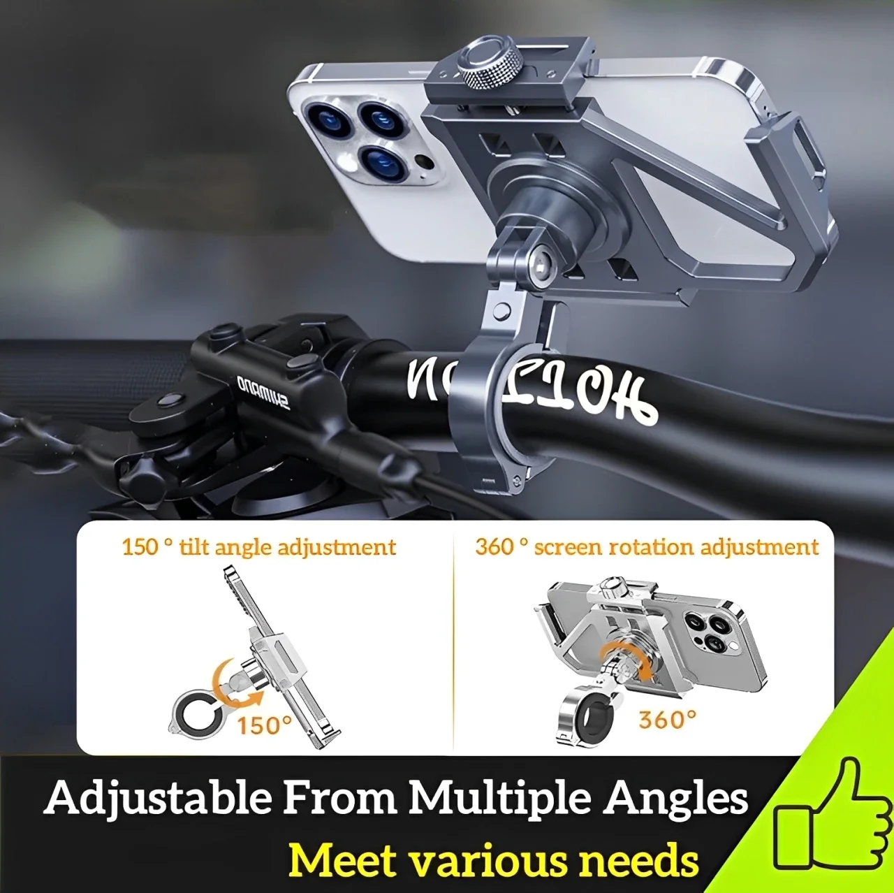 LINIM Z05 MTB/Electric Scooter Metal Phone Stand Bicycle Anti-slip Phone Support Aluminum Alloy Holder for 4.7-7.9inch Phone
LINIM Z05 MTB/Electric Scooter Metal Phone Stand Bicycle Anti-slip Phone Support Aluminum Alloy Holder for 4.7-7.9inch Phone