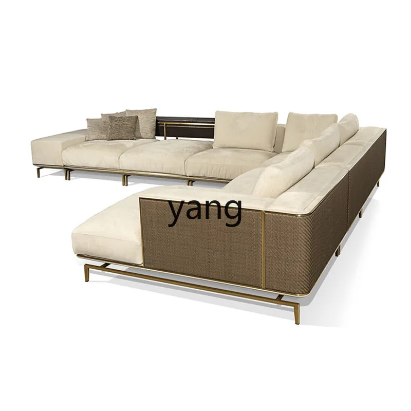 LH Italian light luxury leather fabric modern metal double three-person corner sofa combination
LH Italian light luxury leather fabric modern metal double three-person corner sofa combination