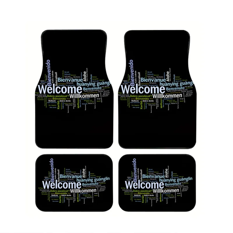 4Pcs Multi-Language Welcome Word Cloud Car Floor Mats Black Print Durable Non-Slip Universal Carpet Auto Interior Accessorie SUV
4Pcs Multi-Language Welcome Word Cloud Car Floor Mats Black Print Durable Non-Slip Universal Carpet Auto Interior Accessorie SUV