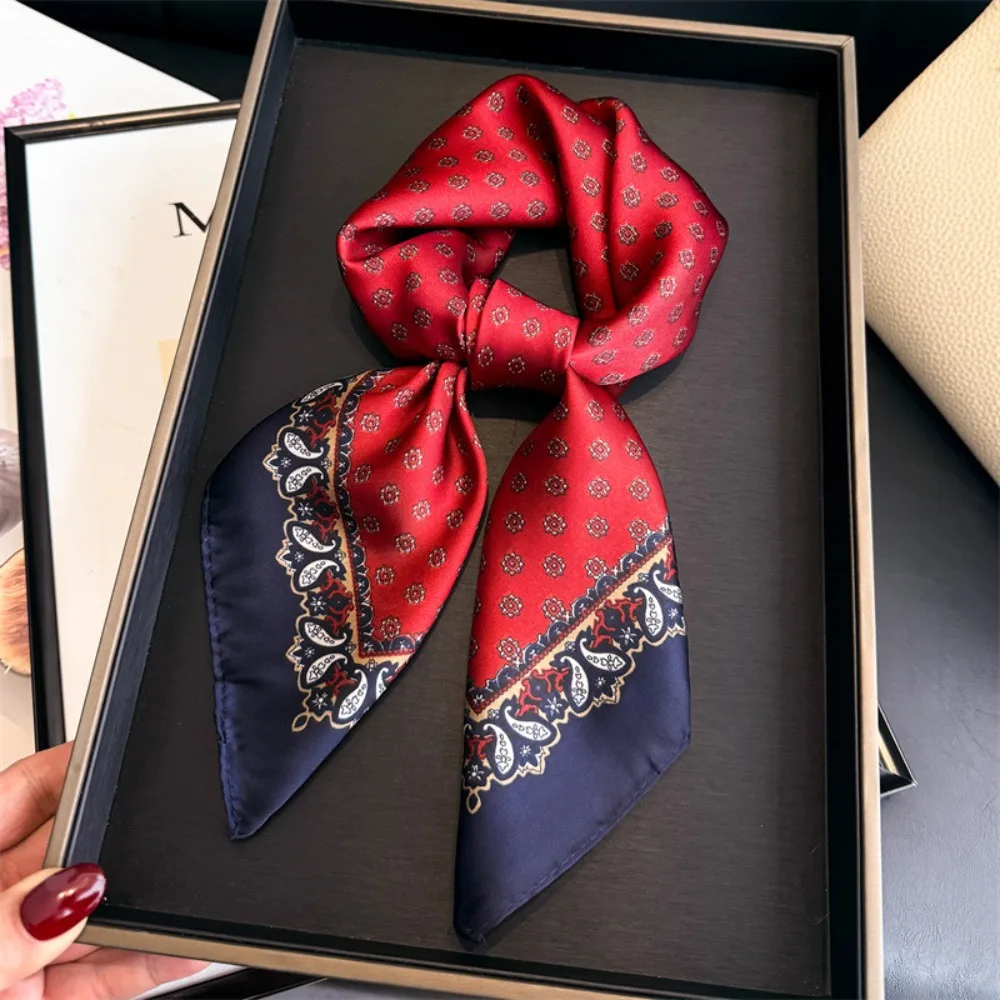 Women Square Scarf Silk Feeling Neckerchief Design Print Foulard Hairband Lady Ribbon Spring New Shawls Wraps
Women Square Scarf Silk Feeling Neckerchief Design Print Foulard Hairband Lady Ribbon Spring New Shawls Wraps