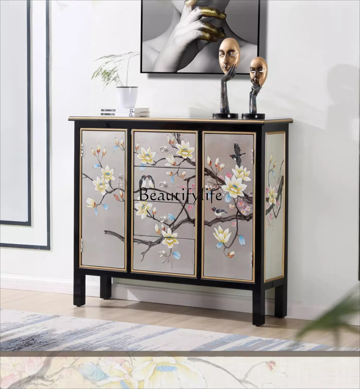New Chinese-style decorative cabinets, living room entrance paint storage thin cabinets
New Chinese-style decorative cabinets, living room entrance paint storage thin cabinets