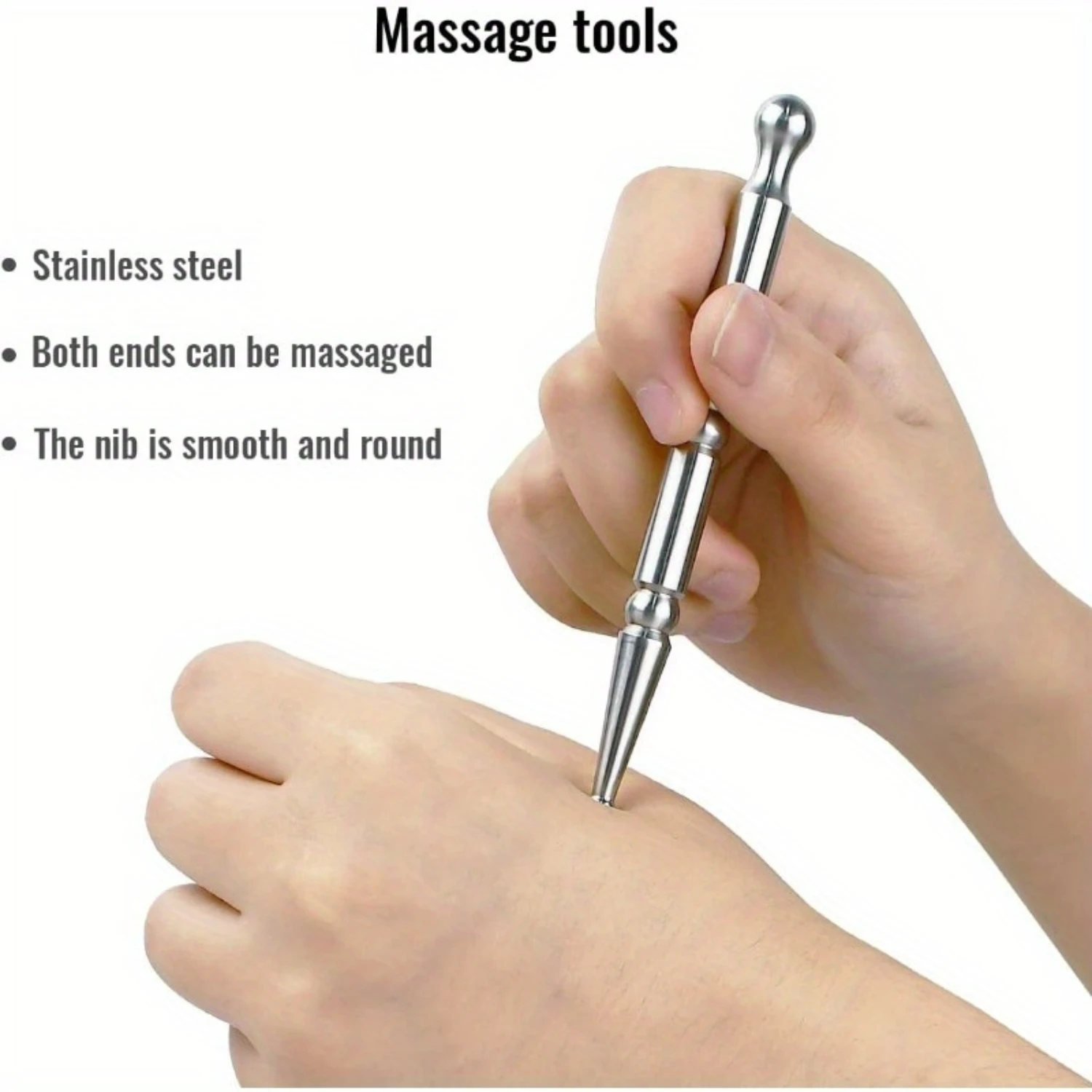 Dual-Ended Stainless Steel Massage Pen For Deep Tissue & Reflexology - Ergonomic Acupuncture Tool For Full Body Meridian Relief,
Dual-Ended Stainless Steel Massage Pen For Deep Tissue & Reflexology - Ergonomic Acupuncture Tool For Full Body Meridian Relief,