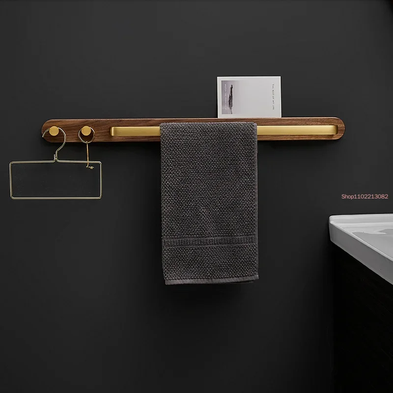 Black Walnut Single Pole Hotel Towel Rack Household Bathroom Towel Rack with 2 Hooks Kitchen Wall Hanging Gold Storage Rack
Black Walnut Single Pole Hotel Towel Rack Household Bathroom Towel Rack with 2 Hooks Kitchen Wall Hanging Gold Storage Rack