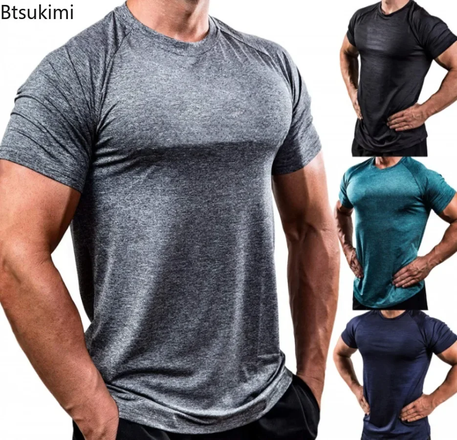 Summer Gym T-shirts Men's Solid Fitness Clothing O-neck Short Sleeve Tops Breathable Slim Bodybuilding Workout Muscle Tees Male
Summer Gym T-shirts Men's Solid Fitness Clothing O-neck Short Sleeve Tops Breathable Slim Bodybuilding Workout Muscle Tees Male