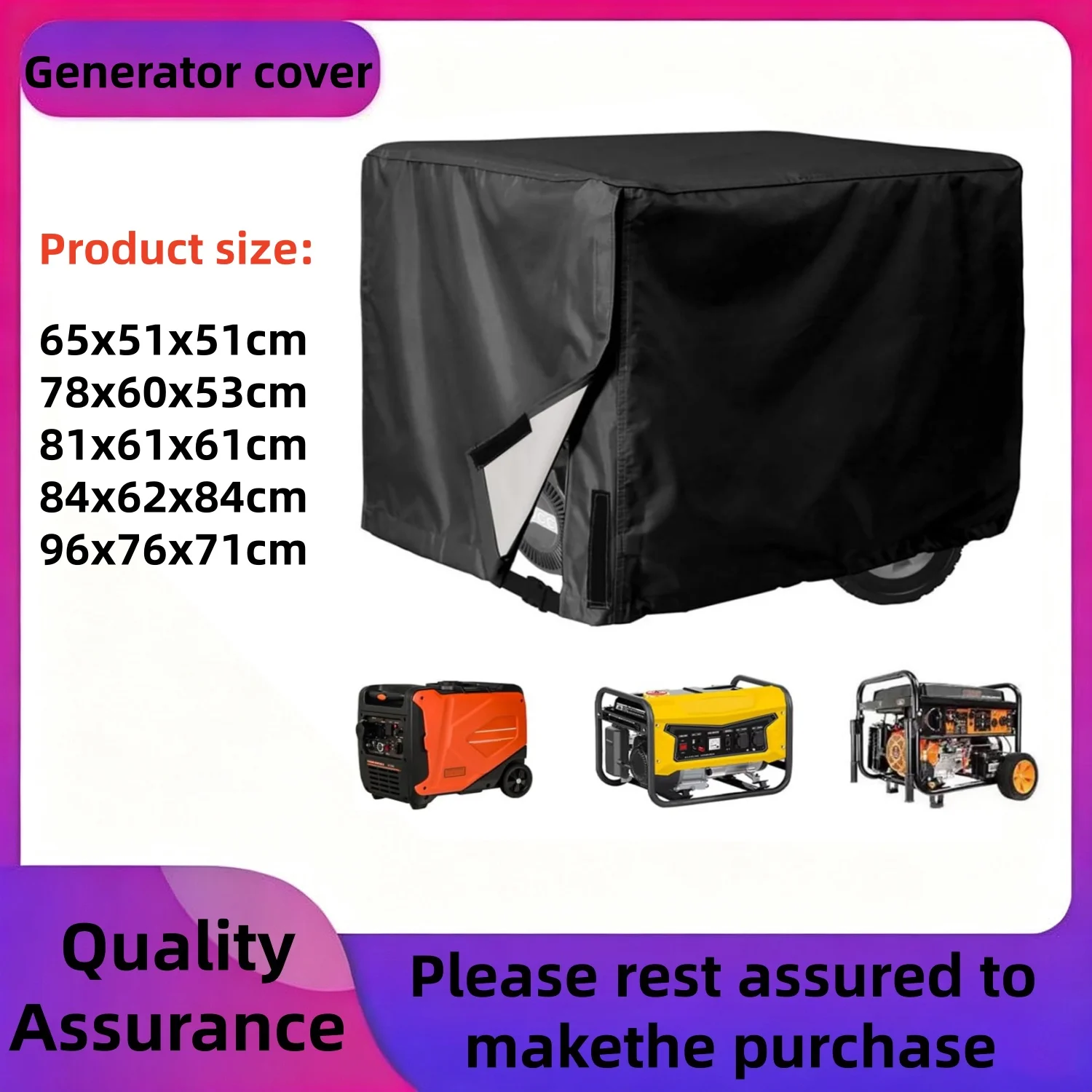 UFDTHCJH Generator Cover for Generac GP9500E 9500W-7500W, Water-Resistant Outdoor Storage Cover for Portable Generators
UFDTHCJH Generator Cover for Generac GP9500E 9500W-7500W, Water-Resistant Outdoor Storage Cover for Portable Generators
