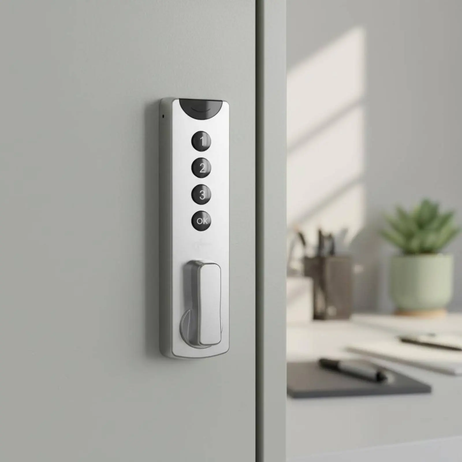 Electronic Code Lock Sleek Design Digital Keypad Cabinet Lock Security Hardware Auditory Prompts APP Distance Control for Gym
Electronic Code Lock Sleek Design Digital Keypad Cabinet Lock Security Hardware Auditory Prompts APP Distance Control for Gym