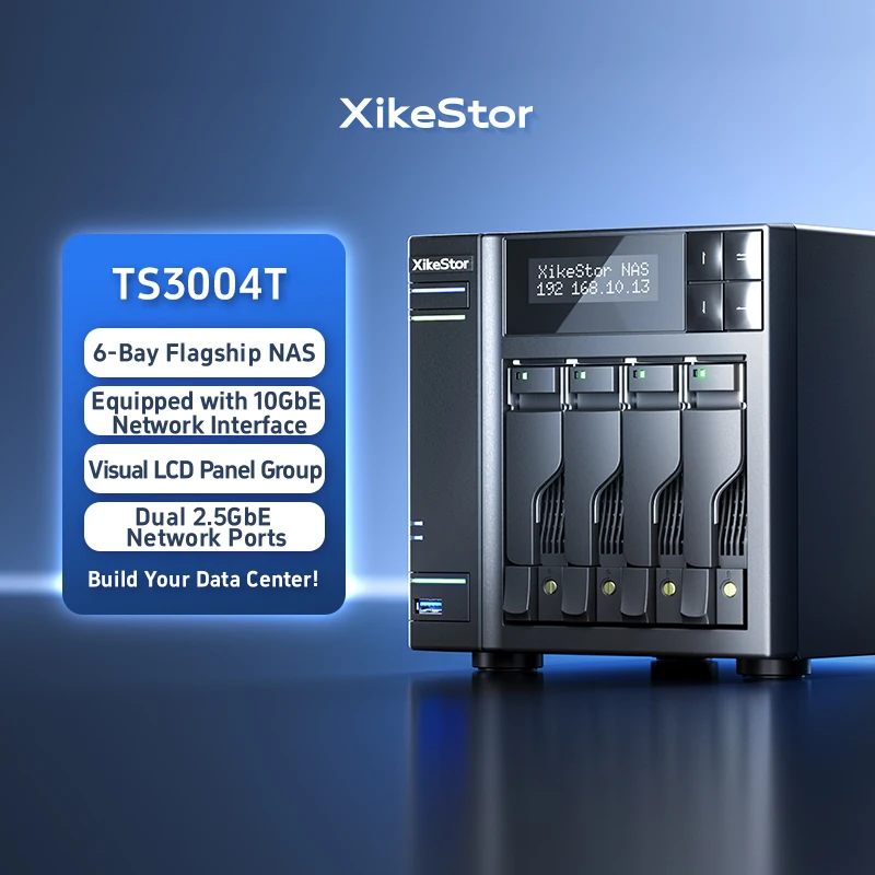 XikeStor DIY NAS Server 4-Bay SATA 2x M.2 NVMe SSD 10G&2.5GbE Dual LAN Ports Storage for Home Office
XikeStor DIY NAS Server 4-Bay SATA 2x M.2 NVMe SSD 10G&2.5GbE Dual LAN Ports Storage for Home Office