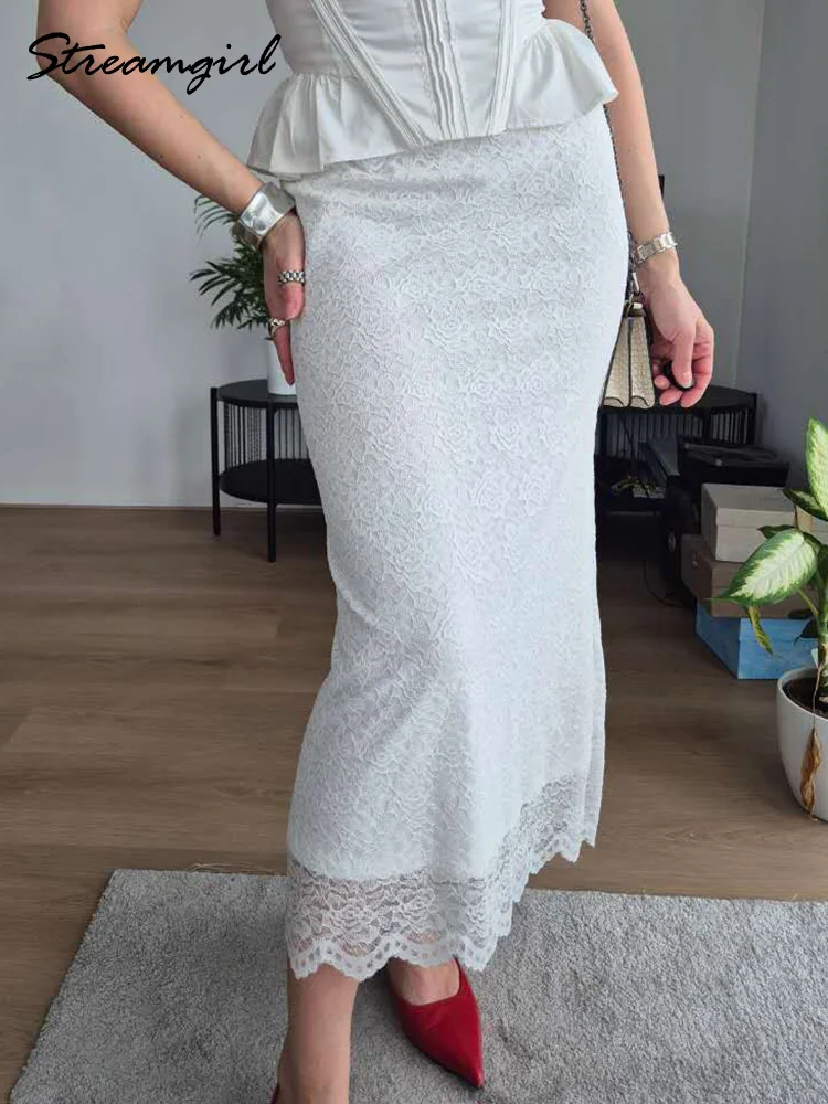Mesh Lace Skirts Women White Long Bodycon Summer Office Lady Elegant Black Elastic Skirt High Waist Lace Maxi Skirts For Women
Mesh Lace Skirts Women White Long Bodycon Summer Office Lady Elegant Black Elastic Skirt High Waist Lace Maxi Skirts For Women
