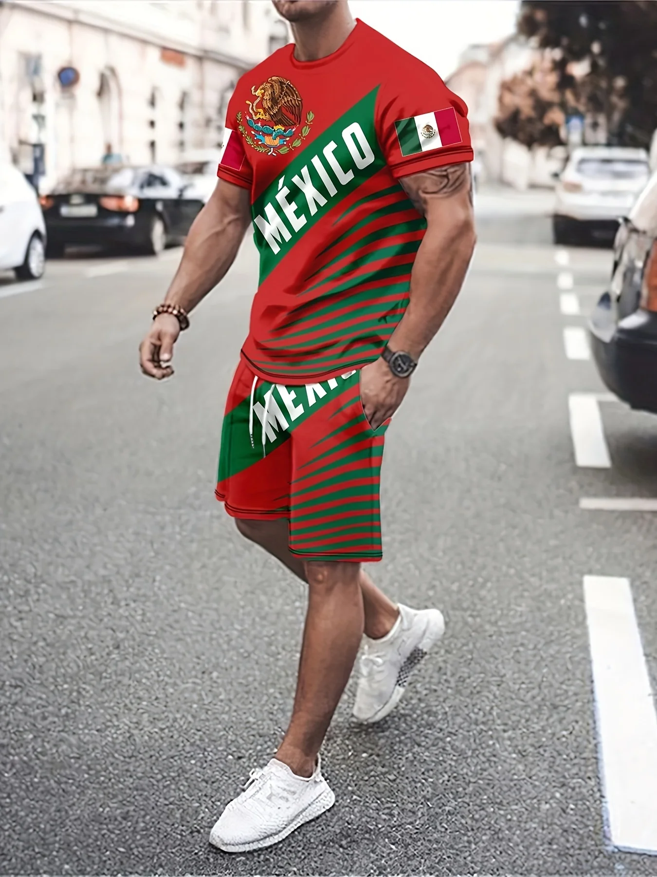 Summer Men T-shirt Sets Men's T-shirt Summer Casual Mexican Flag Pattern 3D Fashion Loose T-shirt and Shorts Set Clothing
Summer Men T-shirt Sets Men's T-shirt Summer Casual Mexican Flag Pattern 3D Fashion Loose T-shirt and Shorts Set Clothing