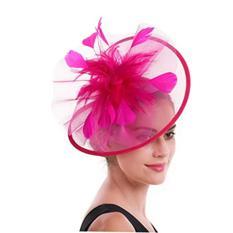 SAFERIN Women's Fascinators Feathers Tea Party Hat Veil Headband with Hair Clip for Cocktail Church
SAFERIN Women's Fascinators Feathers Tea Party Hat Veil Headband with Hair Clip for Cocktail Church