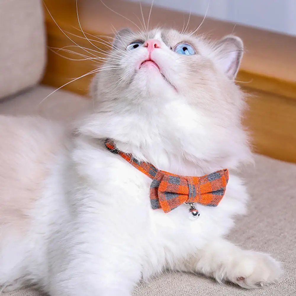 Pets Cat Collar Bowknot Necklace Kitten Collar Pet Supplies Adjustable Dog Collar Plaid Safety Buckle Bell Cat Accessories
Pets Cat Collar Bowknot Necklace Kitten Collar Pet Supplies Adjustable Dog Collar Plaid Safety Buckle Bell Cat Accessories